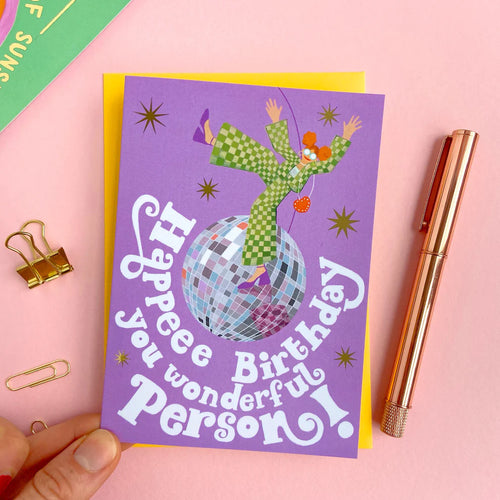 Disco Ball Birthday Card