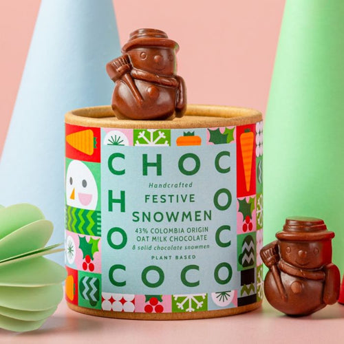 Oat Milk Chocolate Snowman Shapes