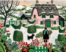 Pink Cottage Christmas Card, Pack of 6