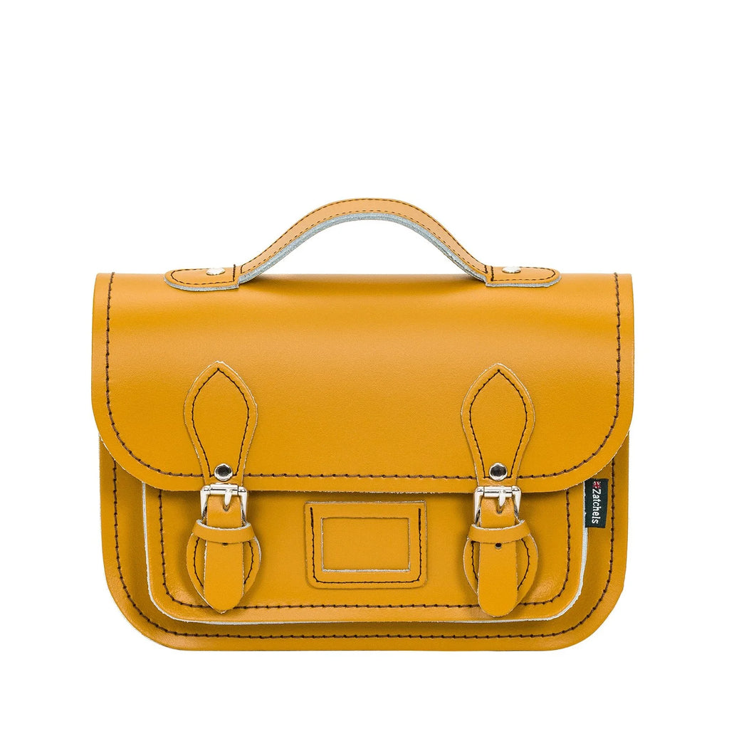 Handmade Leather Midi Satchel - Ochre