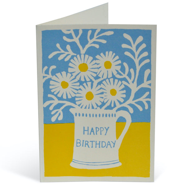 Daisies in a Mug Happy Birthday Card