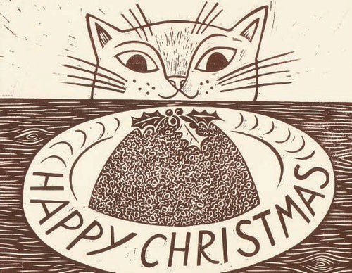 Christmas Cat Card, Pack of 6