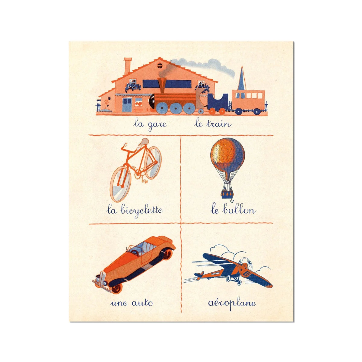 French First Words Transport Print