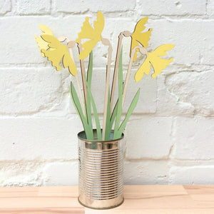 Hand Painted Wooden Daffodil Stem