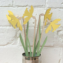 Hand Painted Wooden Daffodil Stem