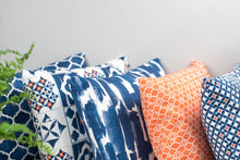 Rectangular Orange and White Mediterranean Tile Style Alta Cushion