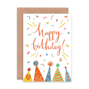 Happy Birthday Party Hats Card