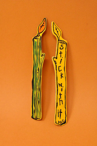 Stick With It Leather Bookmark
