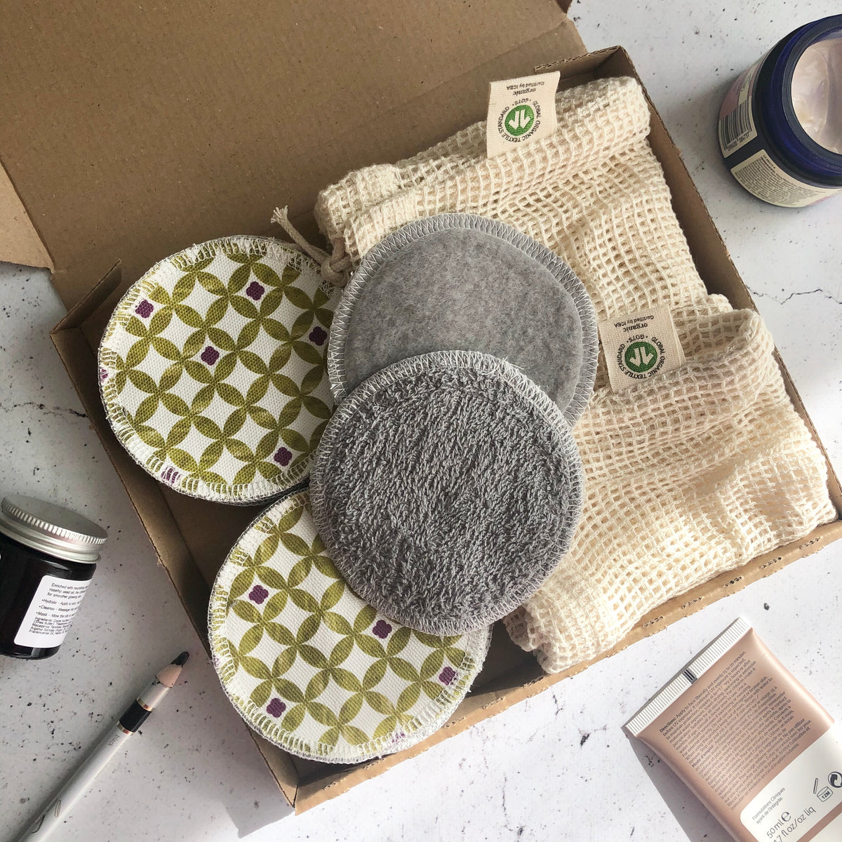 Eco-Friendly Reusable Facial Rounds Set - Various Designs
