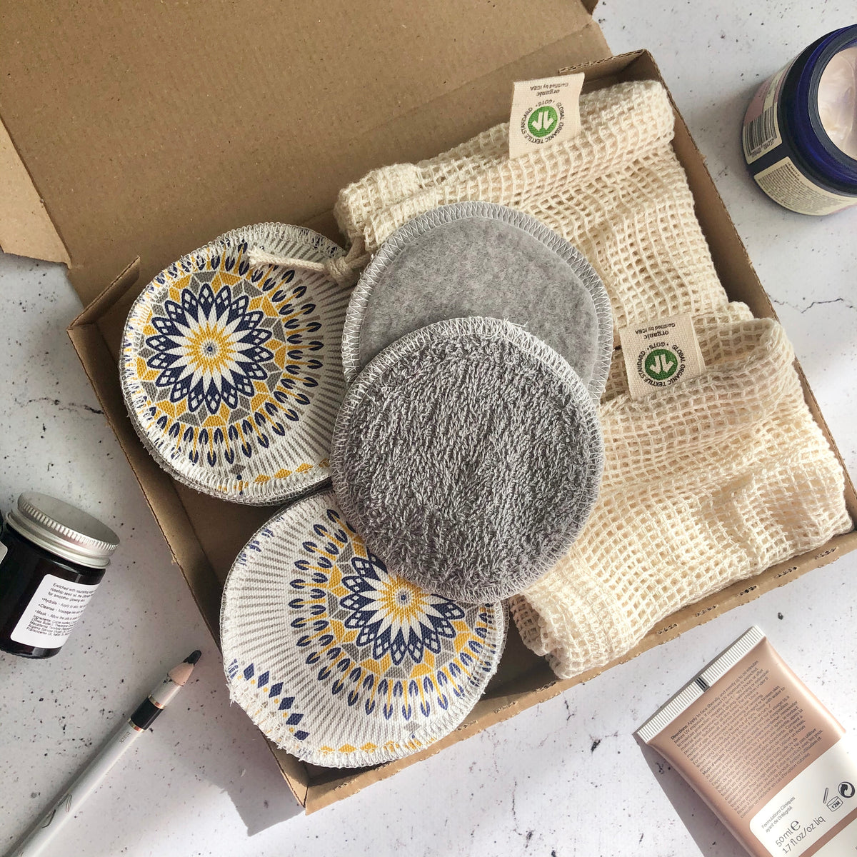 Eco-Friendly Reusable Facial Rounds Set - Various Designs