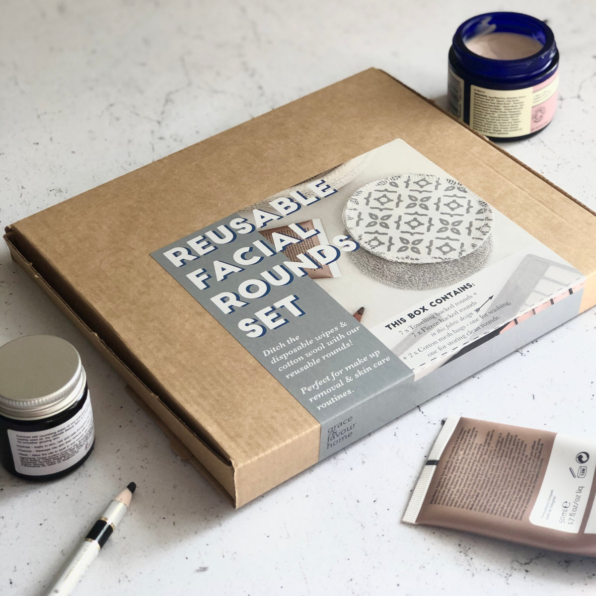 Eco-Friendly Reusable Facial Rounds Set - Various Designs