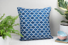 Square Blue and White Mediterranean Tile Style Isabel Cushion