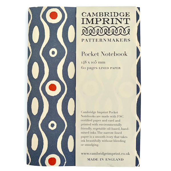 Pocket Notebook Persephone Cornflower and Red