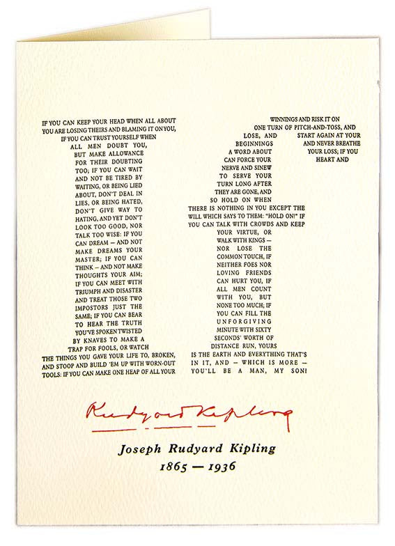 If by Rudyard Kipling Card