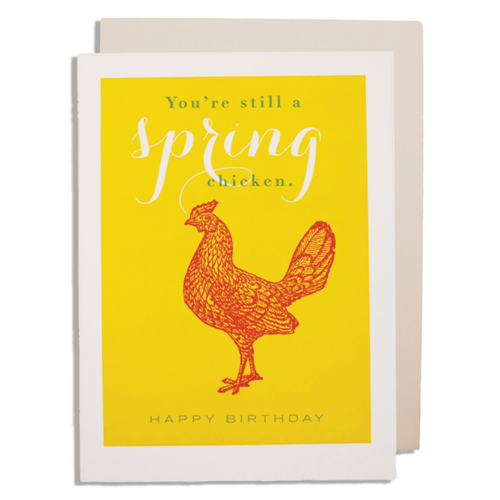 Spring Chicken Birthday Card