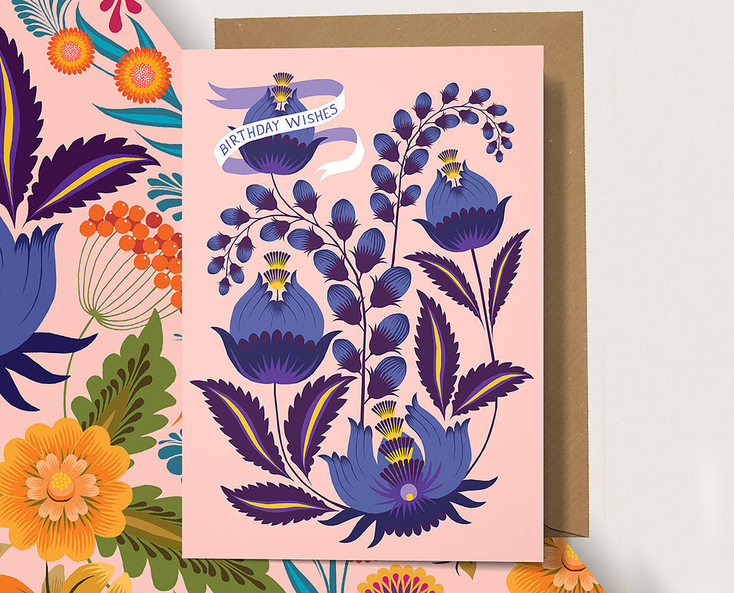 Petrykivka Birthday Card