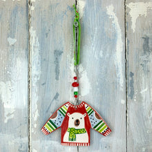 Polar Bear Christmas Jumper Ceramic Decoration