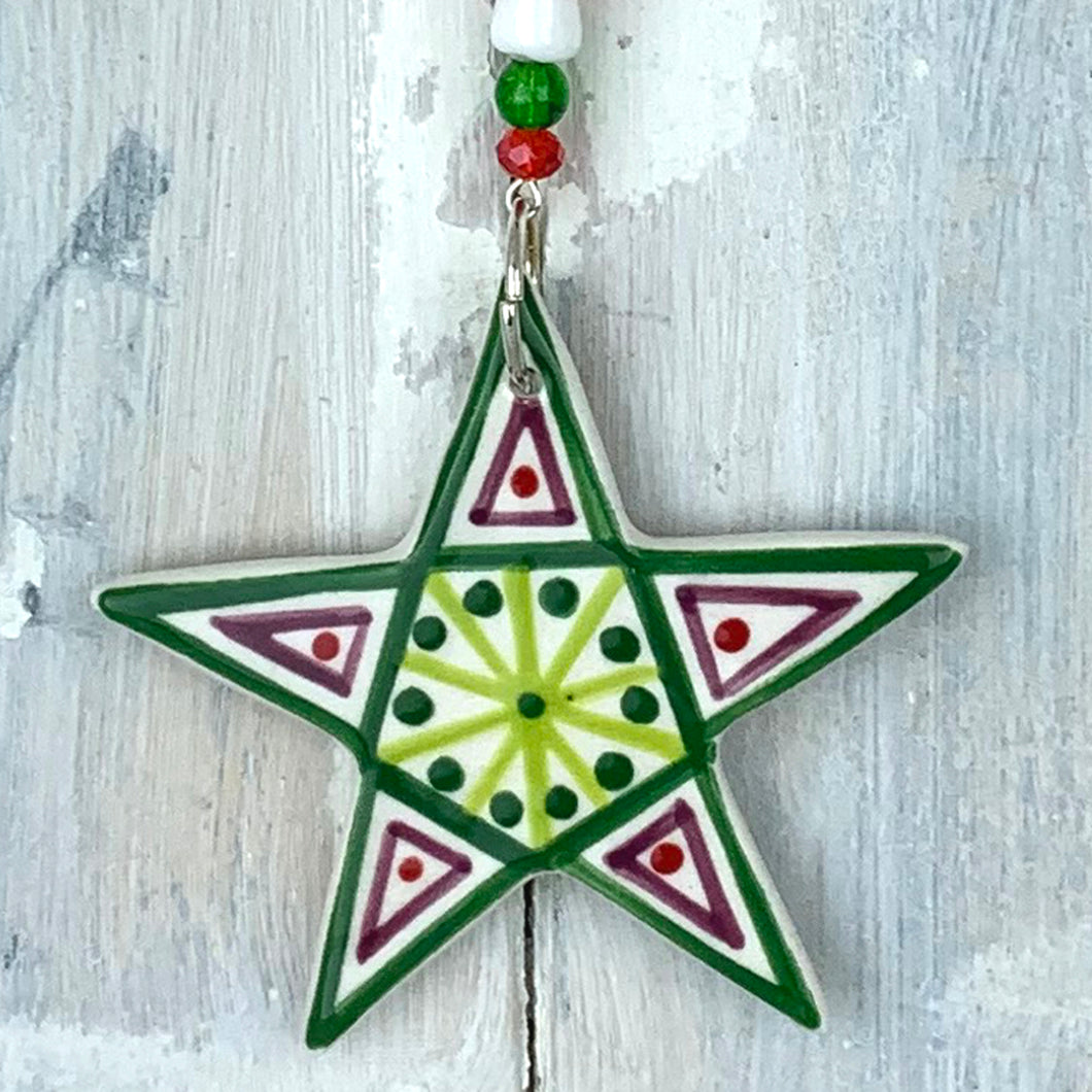 Christmas Star Ceramic Decoration