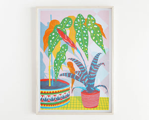 Bromeliad A3 Risograph Print