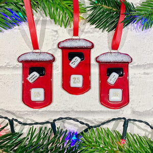 Christmas Postbox Glass Decoration