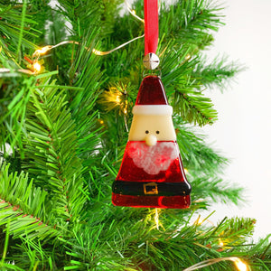 Santa Claus Christmas Glass Decoration