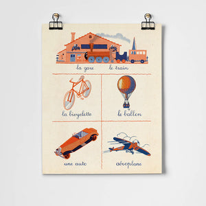 French First Words Transport Print